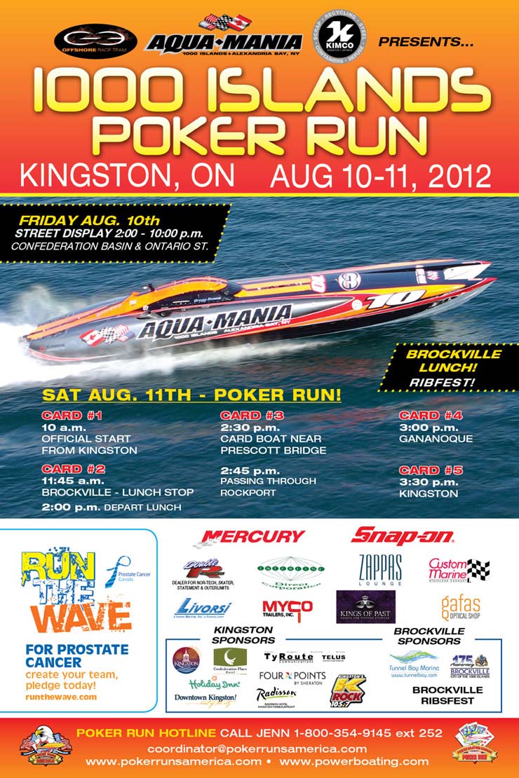 1000 Islands Poker Run August 10-11, 2012